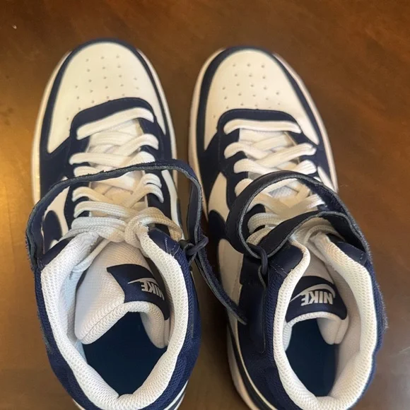 Nike Kids Navy and White High-Top Sneakers - Picture 4 of 4